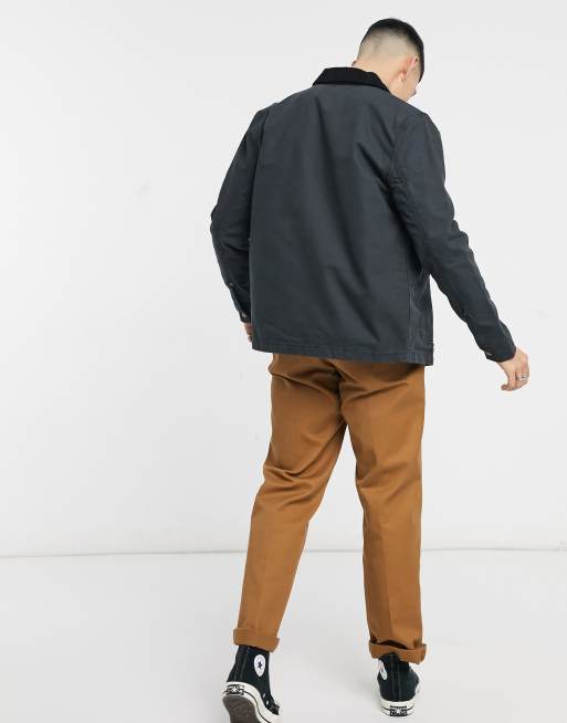ASOS DESIGN – Czarna płócienna kurtka ze sztruksowym kołnierzem, 2 z 4
