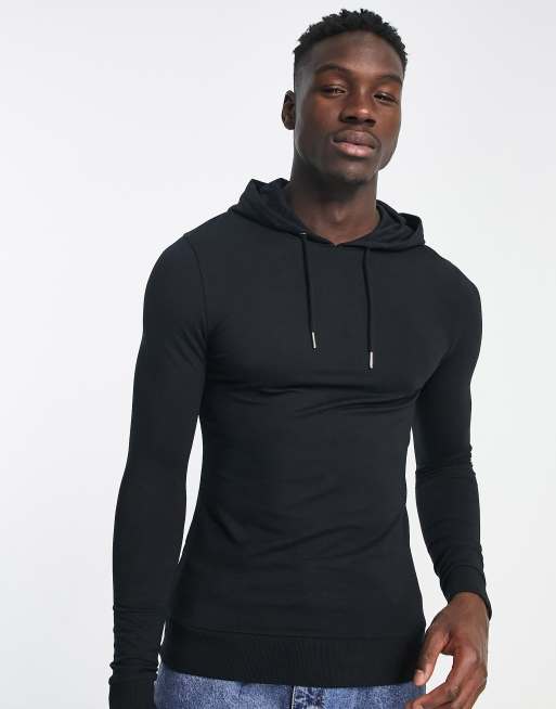 ASOS DESIGN – Czarna podkreślająca sylwetkę bluza z kapturem