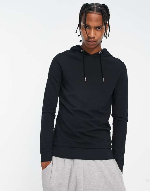 ASOS DESIGN – Czarna podkreślająca sylwetkę bluza z kapturem