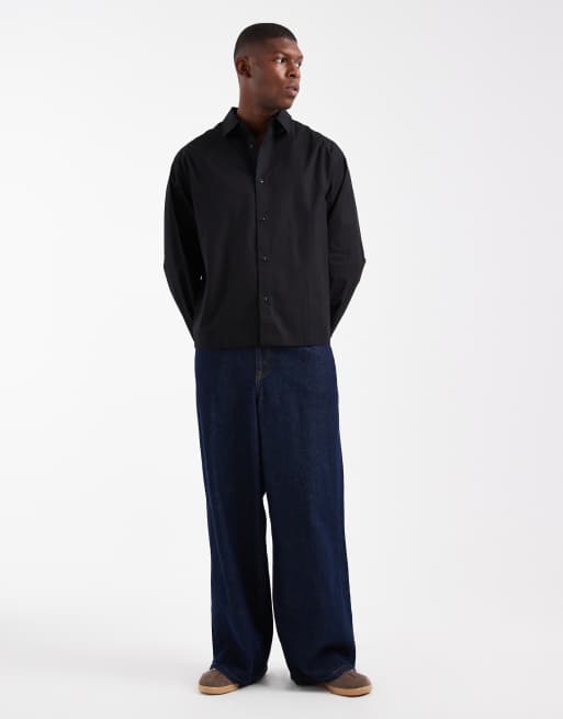 ASOS DESIGN – Czarna popelinowa koszula oversize o pudełkowym kroju, 2 z 5