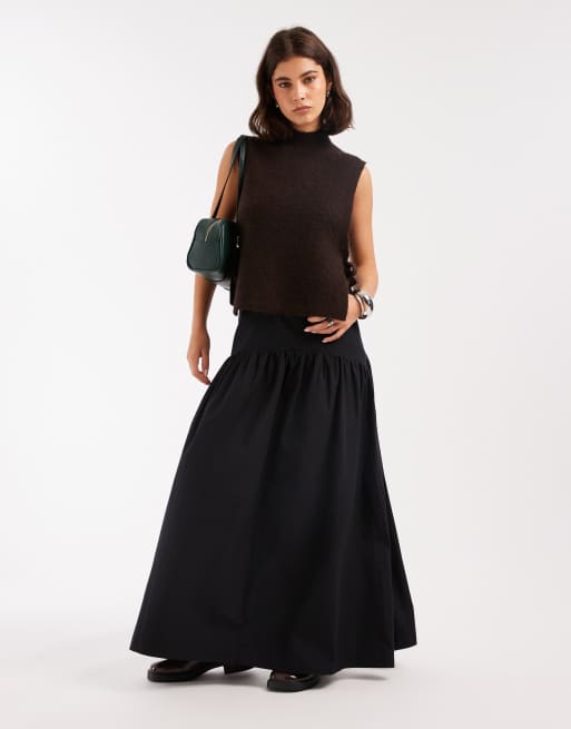 ASOS DESIGN – Czarna spódnica maxi z obniżoną talią, 2 z 5