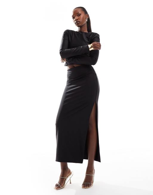 ASOS DESIGN – Czarna spódnica midi typu disco, część zestawu