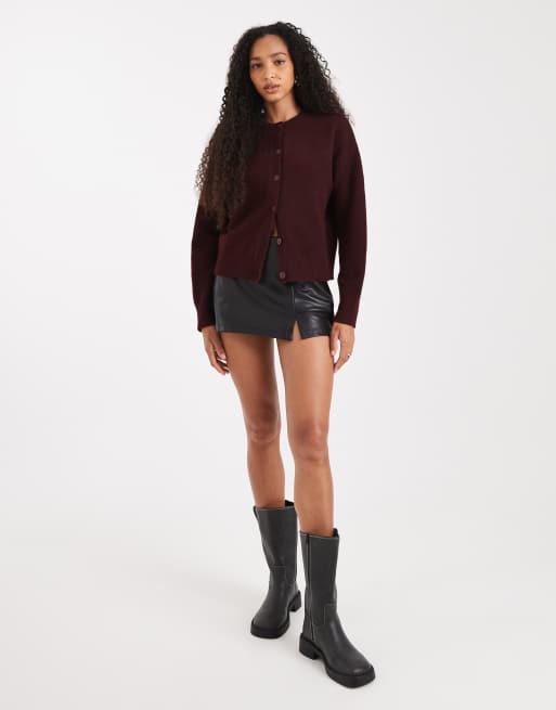 ASOS DESIGN – Czarna spódnica mini z imitacji skóry, część zestawu, 3 z 5