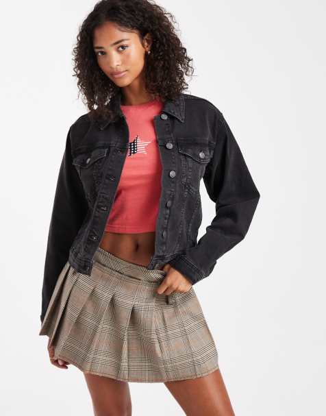 ASOS DESIGN denim western jacket in wash black