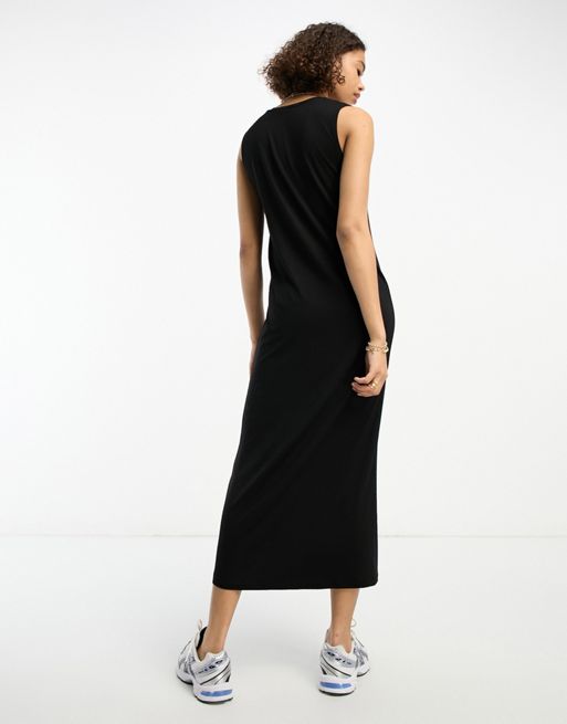 ASOS DESIGN – Czarna sukienka maxi bez rękawów | ASOS