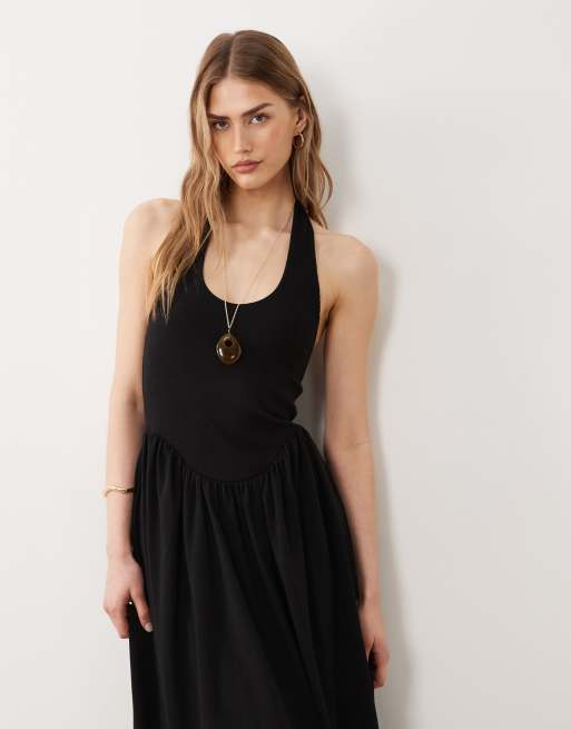 ASOS DESIGN – Czarna sukienka midi z dołem typu bombka, 2 z 4