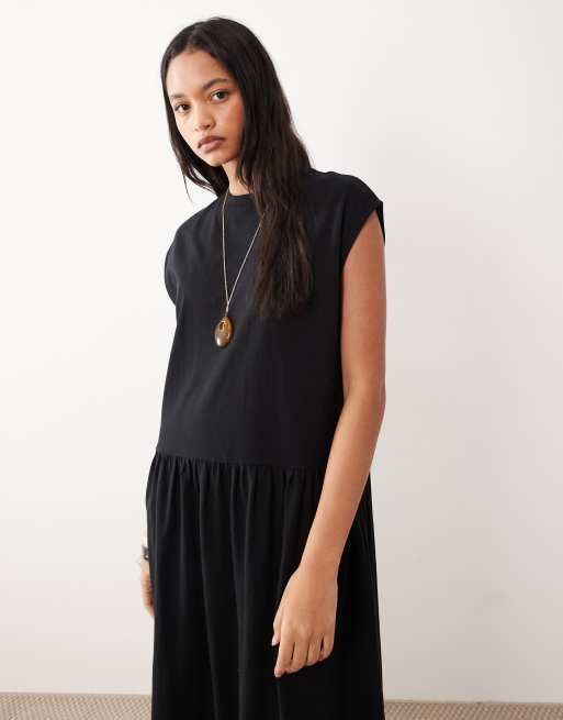 ASOS DESIGN – Czarna sukienka midi, 3 z 4