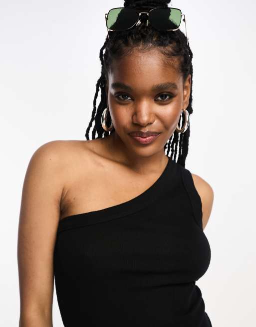 ASOS DESIGN – Czarna sukienka mini typu bodycon na jedno ramię, 4 z 4