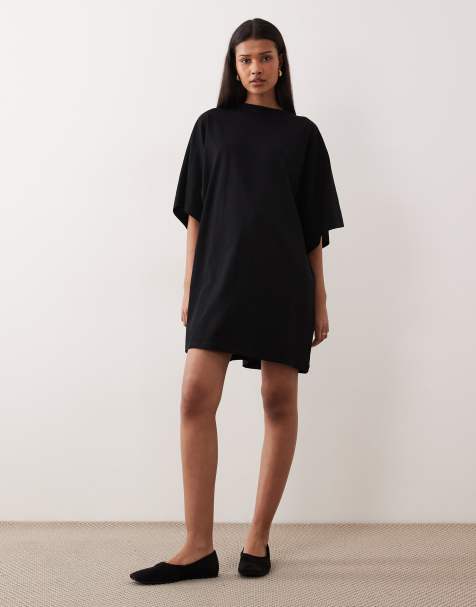 ASOS DESIGN – Czarna sukienka mini z rękawami nietoperzowymi - view 1