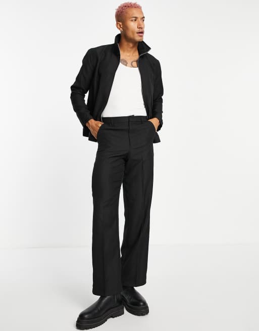 ASOS DESIGN – Czarna żakardowa elegancka kurtka sportowa w panterkę, część zestawu