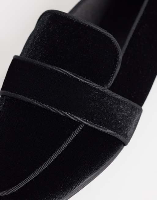 ASOS DESIGN – Czarne aksamitne loafersy o wąskim kroju, 4 z 4