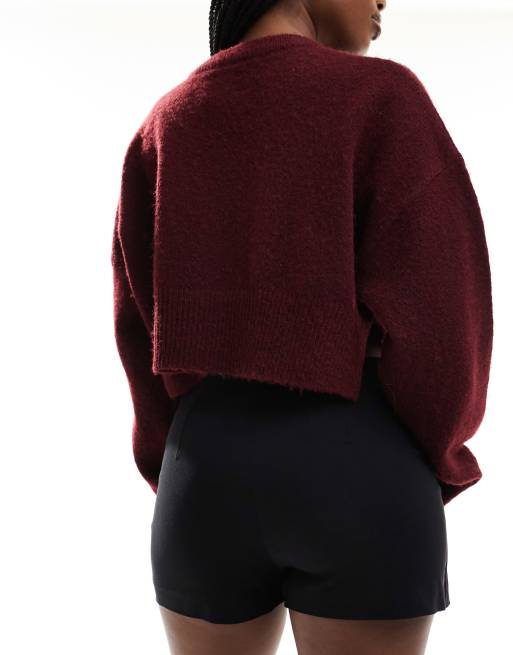ASOS DESIGN – Czarne asymetryczne spódnicospodnie z bengaliny o kopertowym kroju, 3 z 5