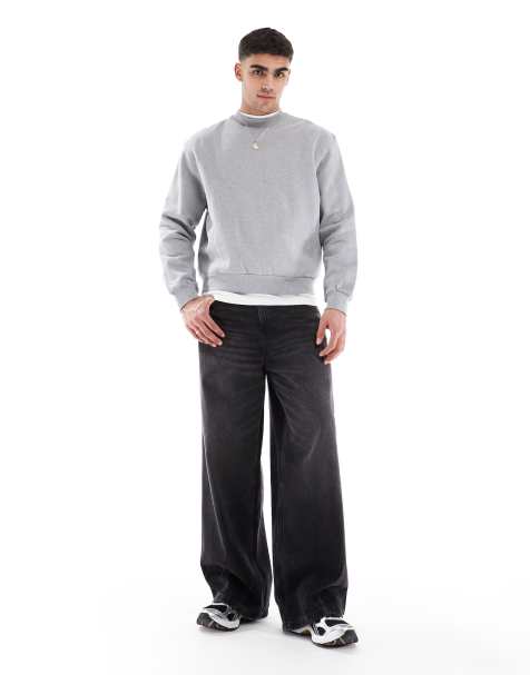ASOS DESIGN – Czarne bardzo luźne jeansy z efektem sprania - view 1