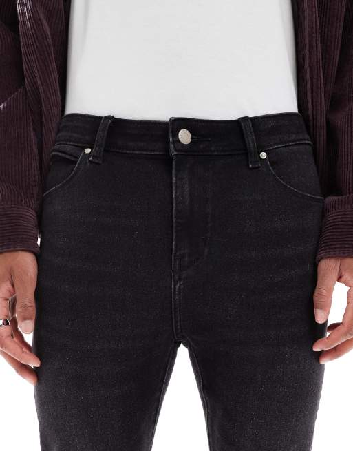 ASOS DESIGN – Czarne bardzo obcisłe jeansy ze stretchem z efektem sprania, 5 z 5