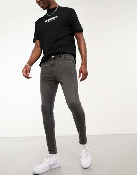 ASOS DESIGN – Czarne bardzo obcisłe jeansy ze stretchem z efektem sprania - view 1