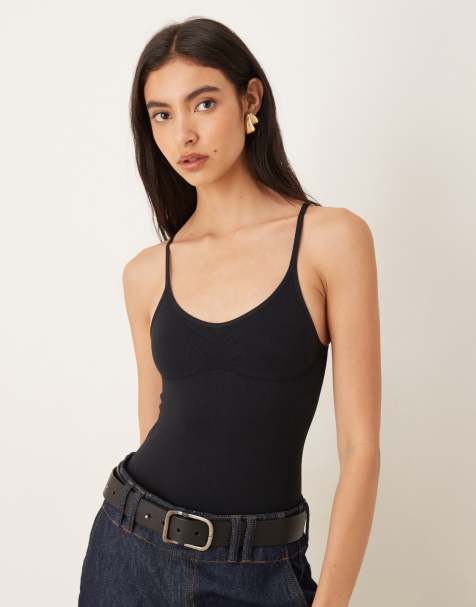ASOS DESIGN – Czarne bezszwowe body na ramiączkach - view 1