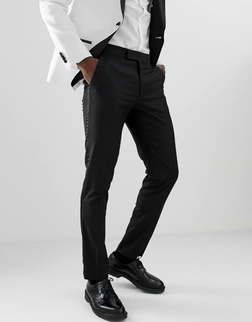 ASOS DESIGN – Czarne dopasowane spodnie garniturowe
