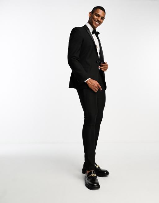 ASOS DESIGN – Czarne dopasowane spodnie garniturowe, 3 z 5