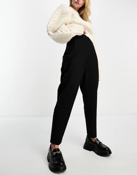 ASOS DESIGN – Czarne dopasowane spodnie z wysokim stanem i zwężanymi nogawkami - view 1