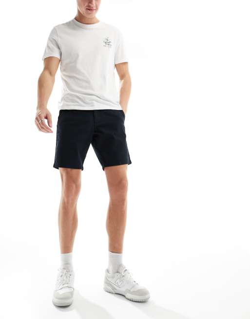 ASOS DESIGN – Czarne dopasowane szorty chinosy ze stretchem, 3 z 5
