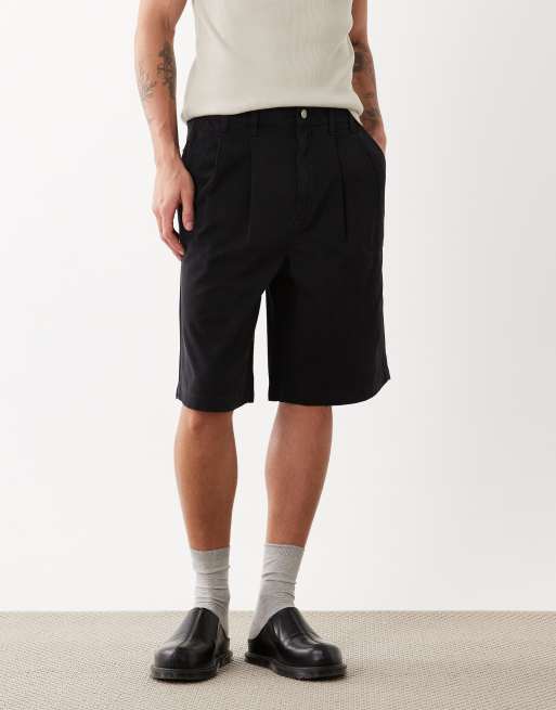 ASOS DESIGN – Czarne długie szorty chinosy z zakładkami, 2 z 5