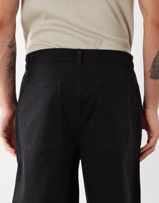 ASOS DESIGN – Czarne długie szorty chinosy z zakładkami, 5 z 5