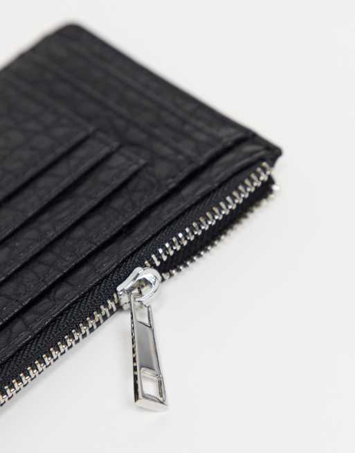 ASOS DESIGN – Czarne duże etui na karty z ziarnistego poliuretanu, 3 z 4