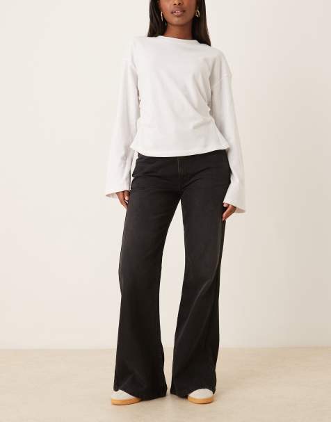 ASOS DESIGN – Czarne dzwony jeansowe o luźnym kroju - view 1