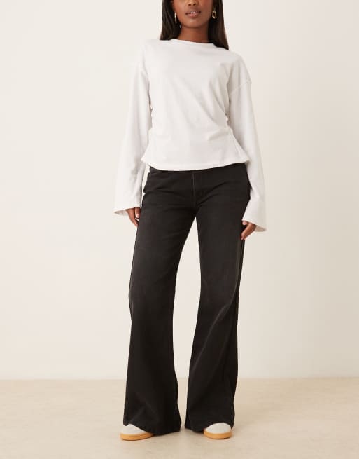 ASOS DESIGN – Czarne dzwony jeansowe o luźnym kroju, 3 z 5