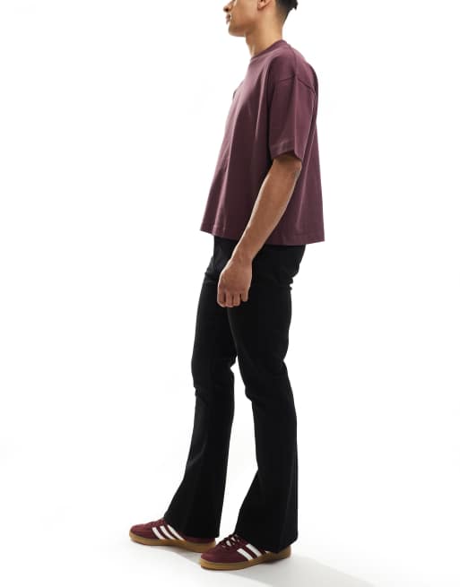 ASOS DESIGN – Czarne elastyczne jeansy dzwony, 3 z 5