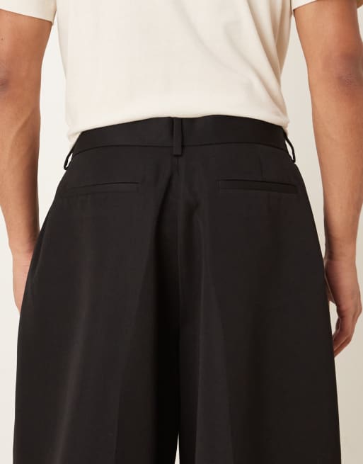 ASOS DESIGN – Czarne eleganckie spodnie barrel z zakładkami, 4 z 5