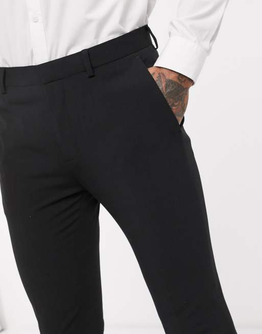ASOS DESIGN – czarne eleganckie spodnie o bardzo obcisłym kroju, 3 z 4