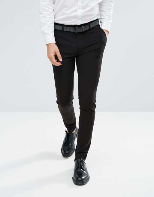 ASOS DESIGN – Czarne eleganckie spodnie o bardzo obcisłym kroju