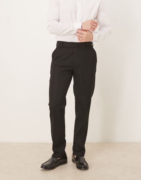 ASOS DESIGN smart slim fit trousers in black