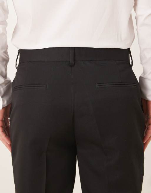 ASOS DESIGN – Czarne eleganckie spodnie o dopasowanym kroju, 5 z 5