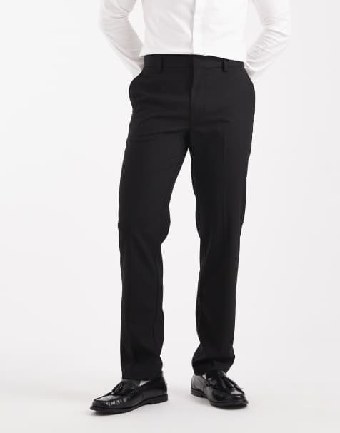 ASOS DESIGN – Czarne eleganckie spodnie o dopasowanym kroju - view 1