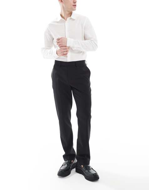 ASOS DESIGN smart slim fit trousers in black