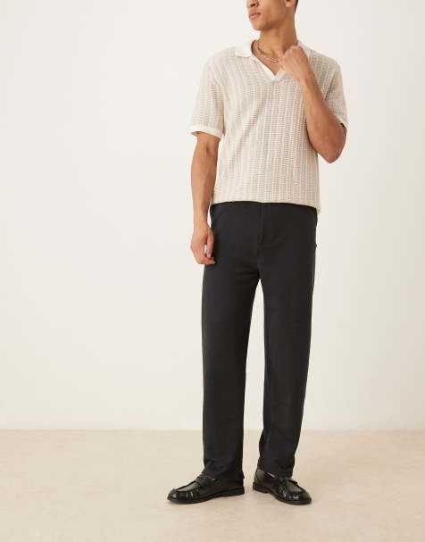 ASOS DESIGN looser skater fit smart trousers in black