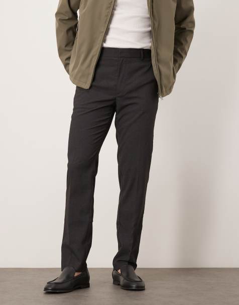 ASOS DESIGN smart skinny fit trousers in black