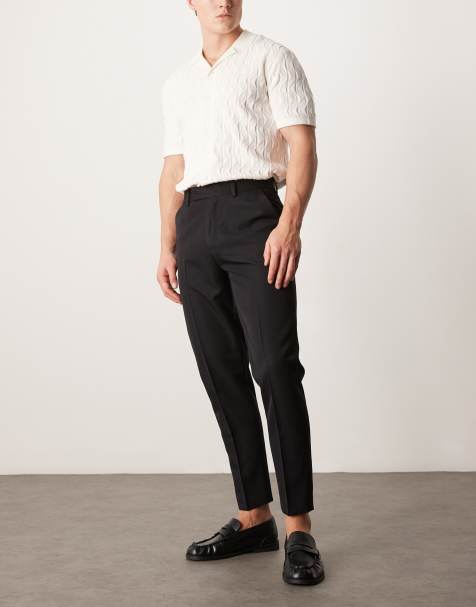 ASOS DESIGN smart tapered fit trousers in black