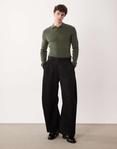 ASOS DESIGN – Czarne, eleganckie spodnie z baryłkowatymi nogawkami - view 1