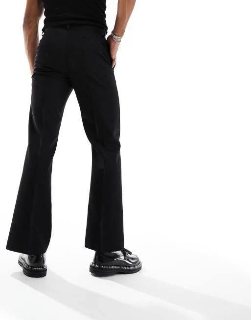 ASOS DESIGN – Czarne eleganckie spodnie z rozszerzanymi nogawkami, 5 z 5