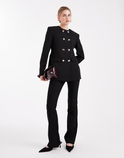 ASOS DESIGN tailored flare trousers in black