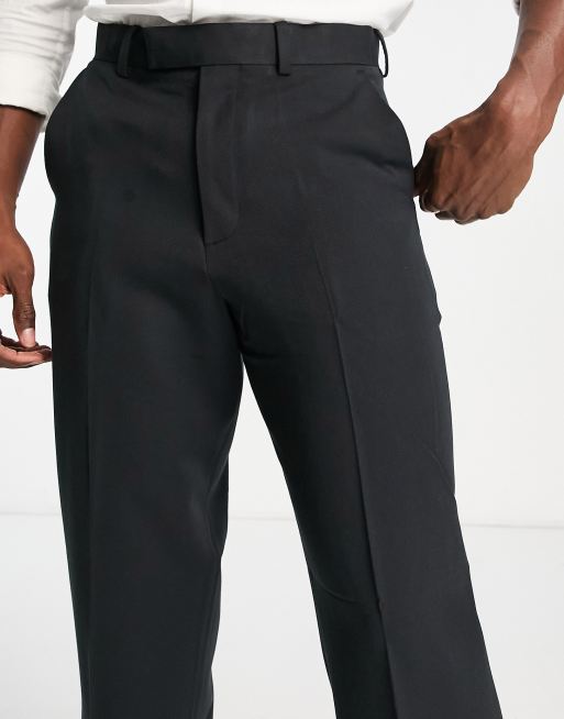 ASOS DESIGN – Czarne eleganckie spodnie z szerokimi nogawkami, 4 z 4