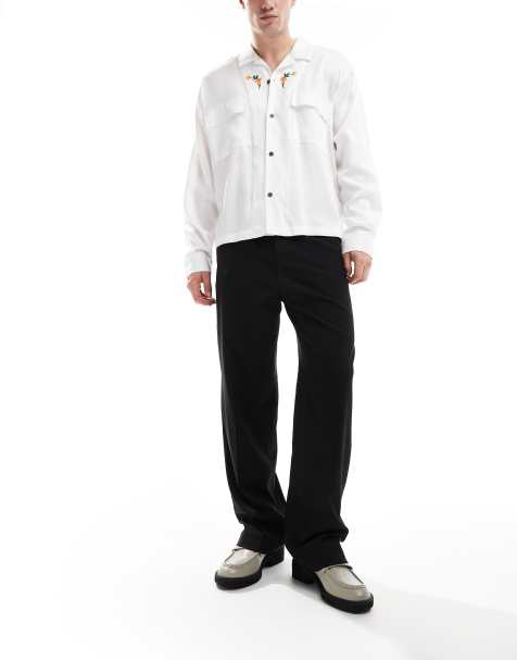 ASOS DESIGN – Czarne eleganckie spodnie z szerokimi nogawkami - view 1