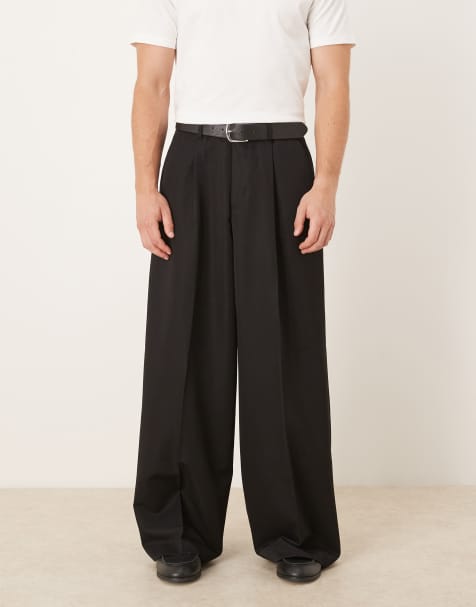 ASOS DESIGN smart extreme wide leg trousers in black