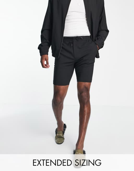 ASOS DESIGN – Czarne eleganckie szorty o obcisłym kroju, część zestawu