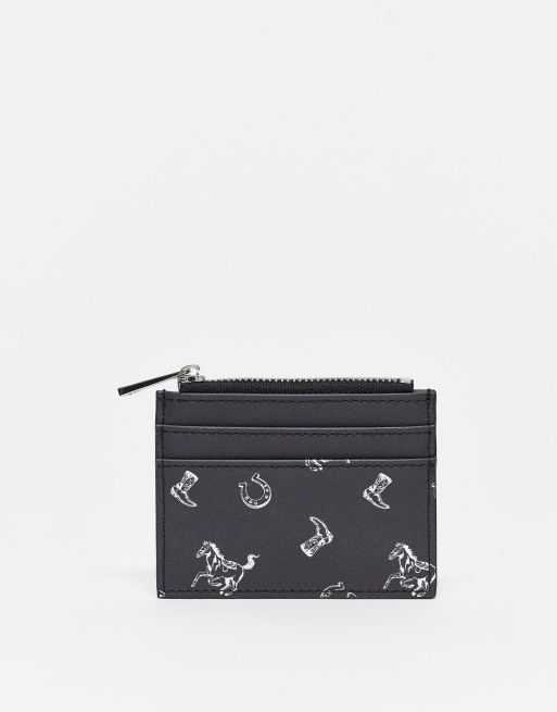 ASOS DESIGN – Czarne etui na karty we wzór rodeo