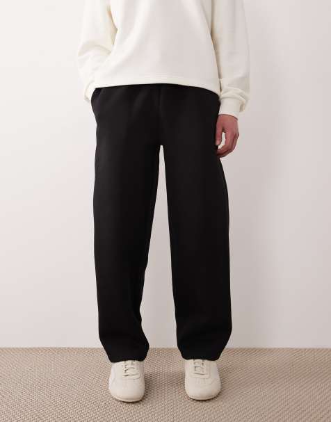 ASOS DESIGN – Czarne grube joggersy z balonowymi nogawkami z materiału w stylu scuba - view 1