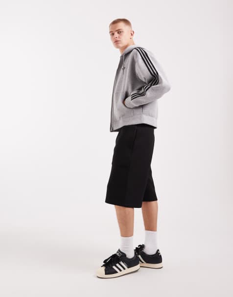 ASOS DESIGN – Czarne grube jortsy oversize z materiału w stylu scuba - view 1